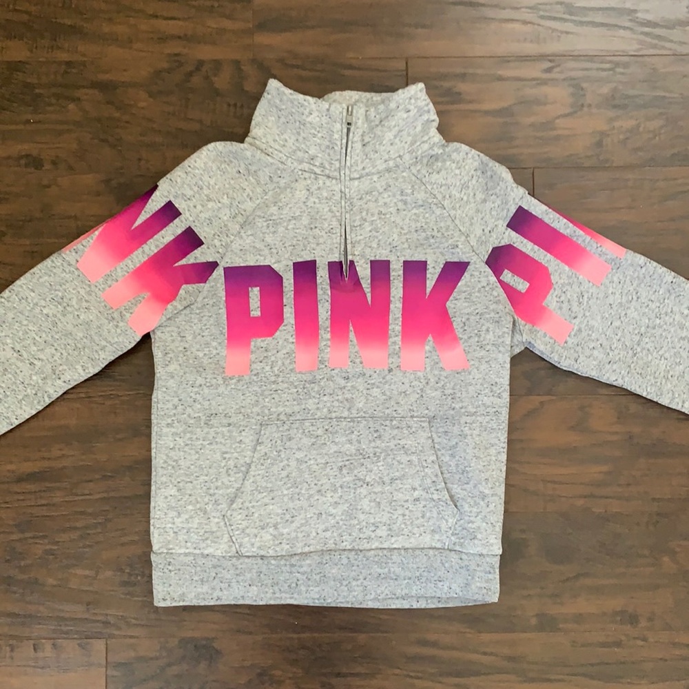 COPY - Ombré PINK half zip up sweatshirt